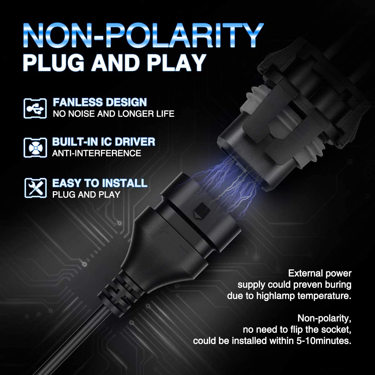 9005 LED 8000LM 6000K Car Headlight Bulbs