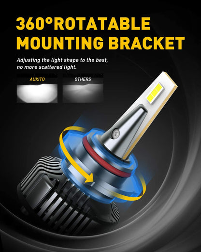 AUXITO 9005 LED 16,000LM 6500K White Car Headlight Bulbs
