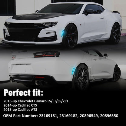 2016 - 24 Camaro Smoked Dual Ice Blue LED Side Markers