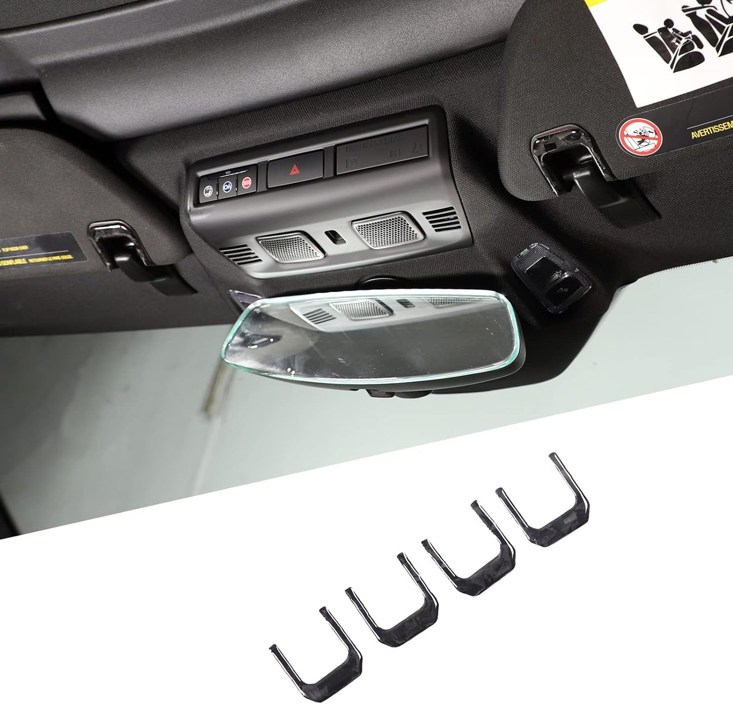 C8 Corvette Soft Carbon Fiber Sun Visor Clip Trim
