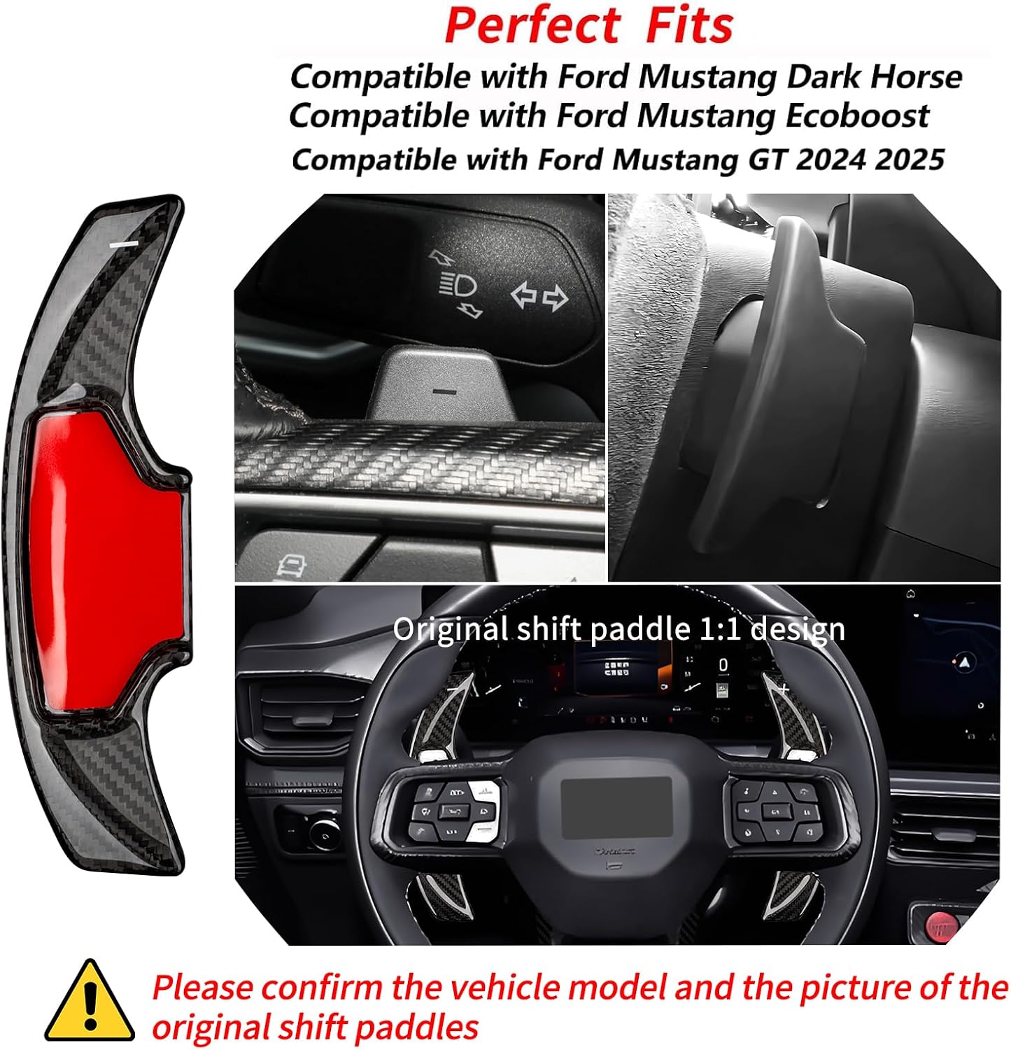 2024+ Mustang S650 Carbon Fiber Paddle Shifter Covers