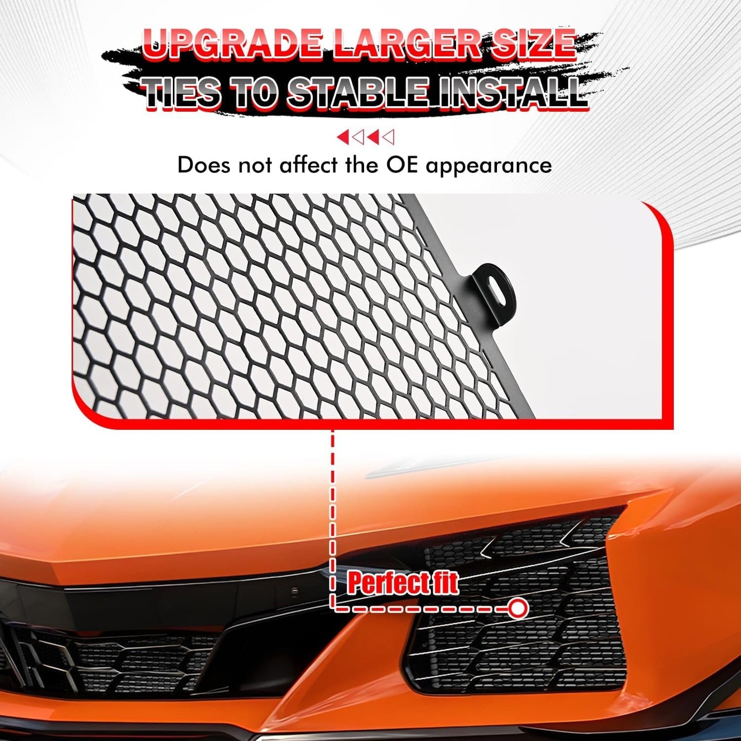 C8 Corvette Z06/E-Ray Front Intake Mesh Grilles (Metal)