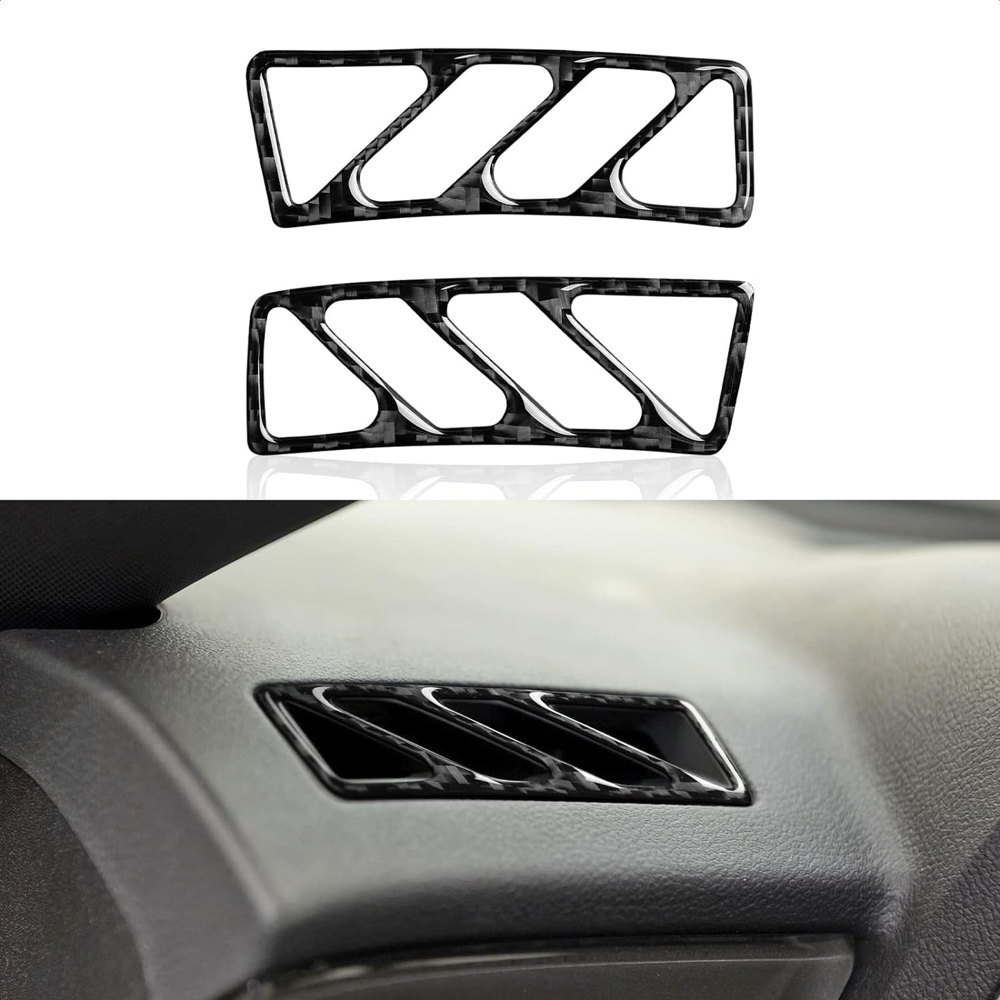 2010 - 15 Camaro Carbon Fiber Dashboard Vent Trim | Black / Red Carbon