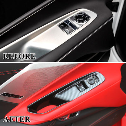 C8 Corvette Hydro-Carbon Fiber Interior Window Switch Covers
