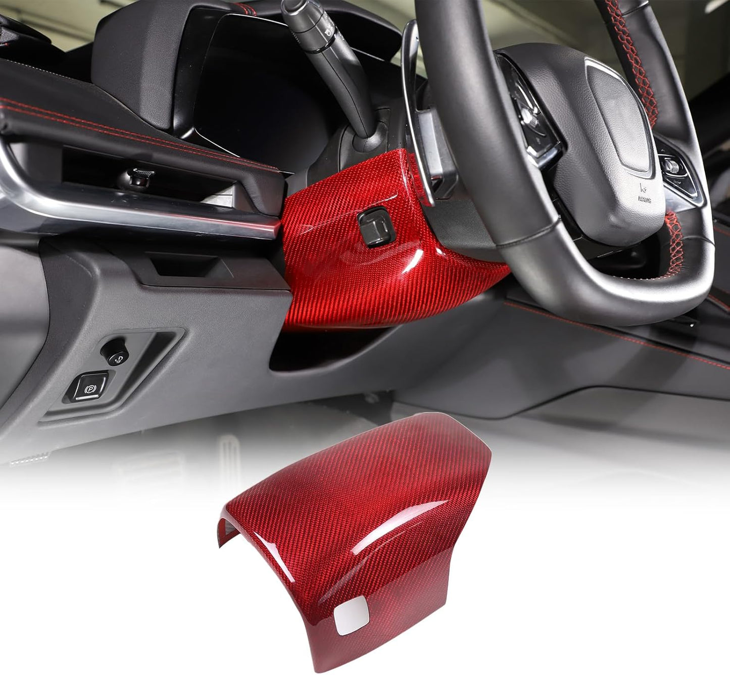 C8 Corvette Carbon Fiber Steering Wheel Base Lower Cover | Black / Red / Blue/ Forged