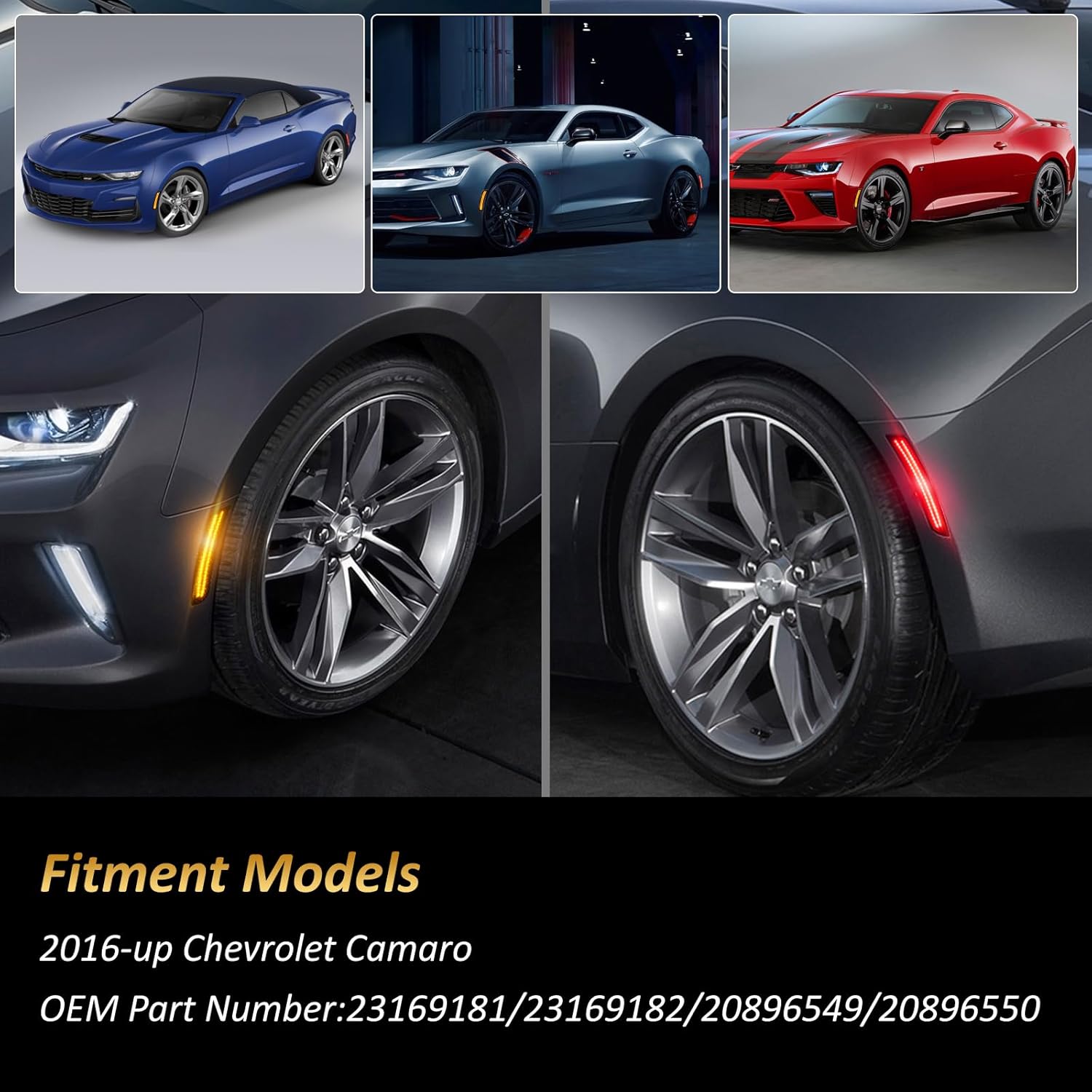 2016 - 24 Camaro Smoked Dynamic Dual LED Side Markers