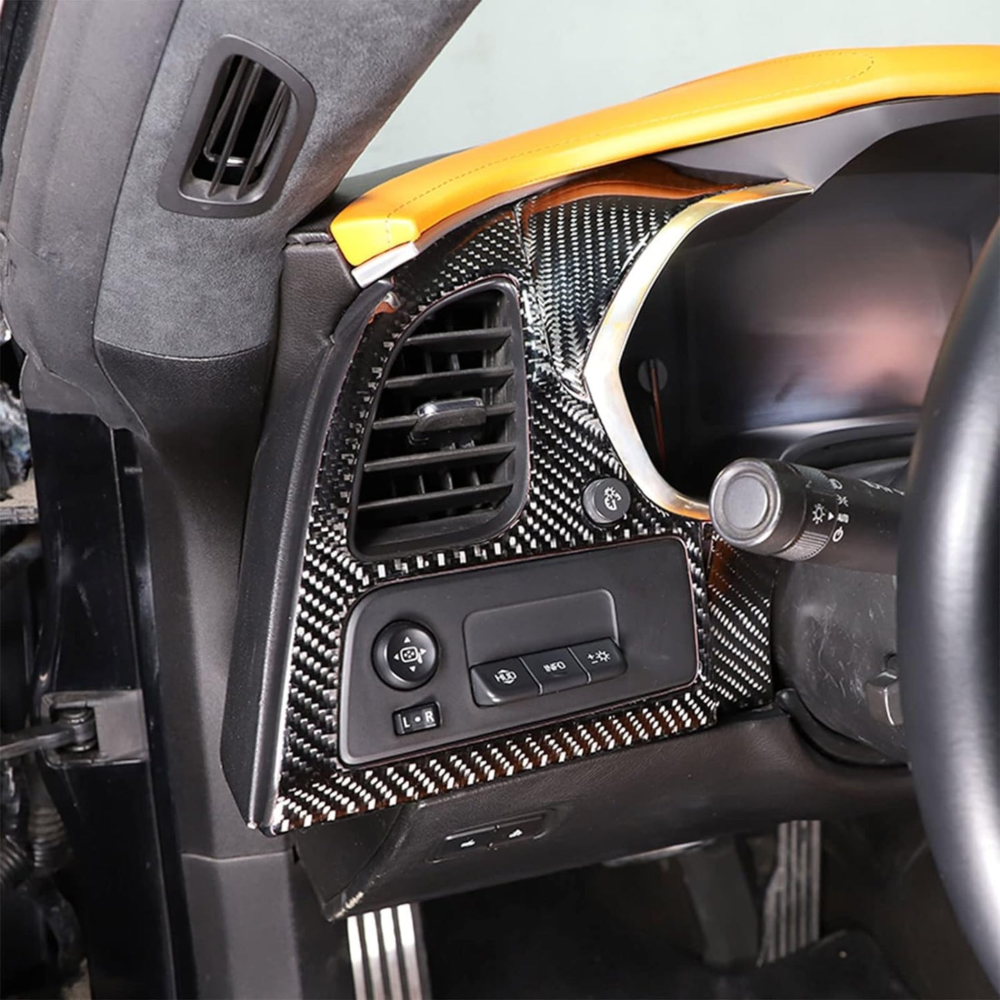 2014 - 19 C7 Corvette Real Carbon Fiber LH Dashboard Panel Overlay Cover | Next-Gen Carbon