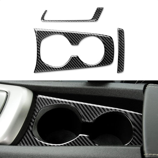 2010 - 15 Camaro Real Carbon Fiber Cup Holder Trim Overlay | Black / Red Carbon