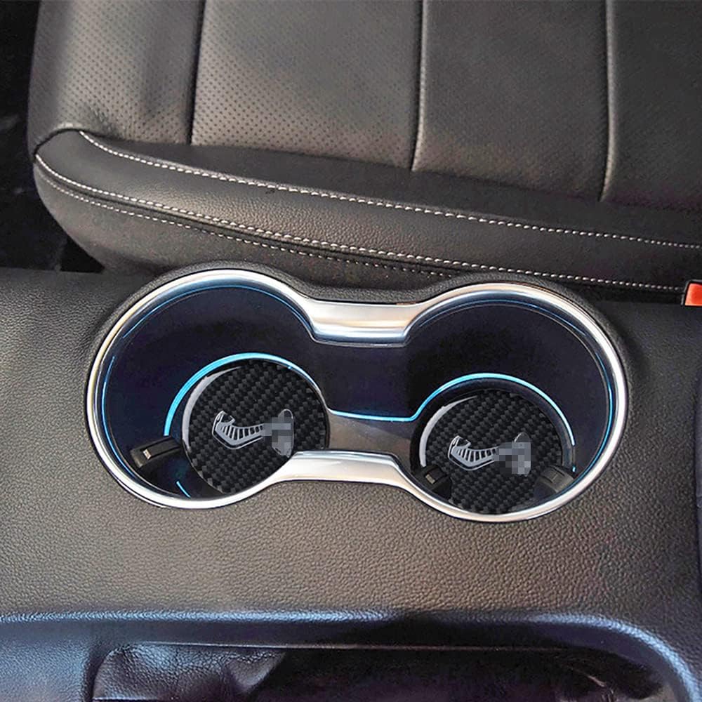 2015-24 Mustang Shelby Real Carbon Fiber Cup Holder Cover Insert Kit