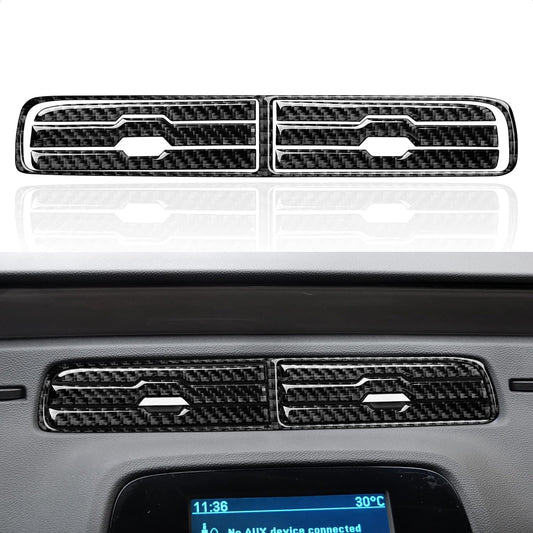 2010 - 12 Camaro Carbon Fiber Center Vent Trim Overlay | Black / Red Carbon