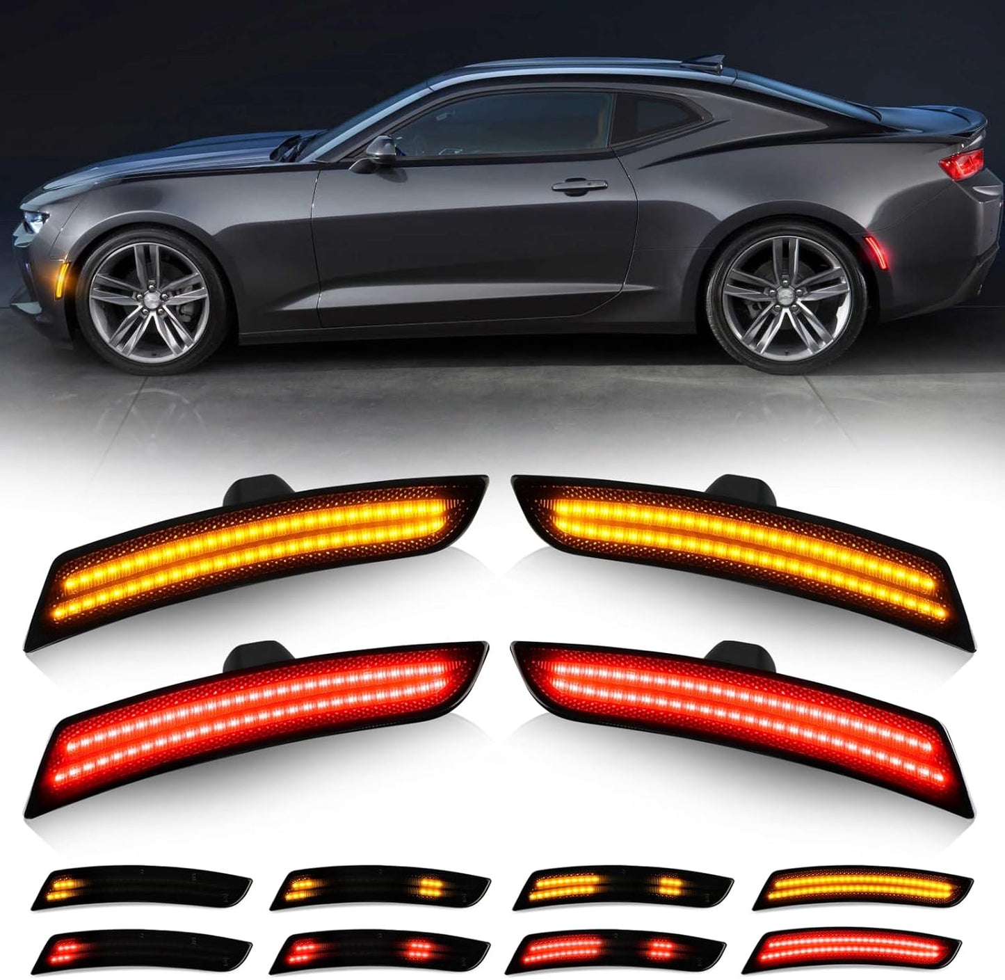 2016 - 24 Camaro Smoked Dynamic Dual LED Side Markers