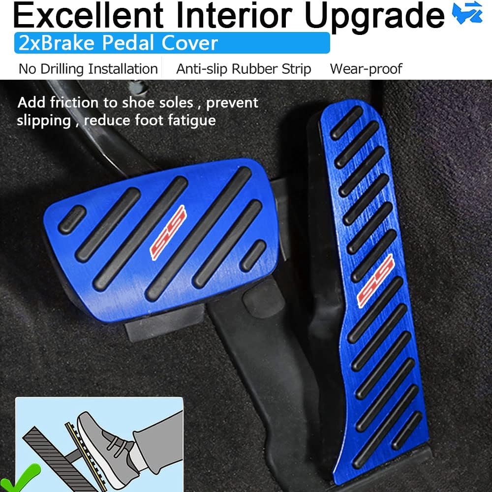 2016 - 24 Camaro Aluminum Gas and Brake Pedal Covers with SS Emblem | Next-Gen Speed