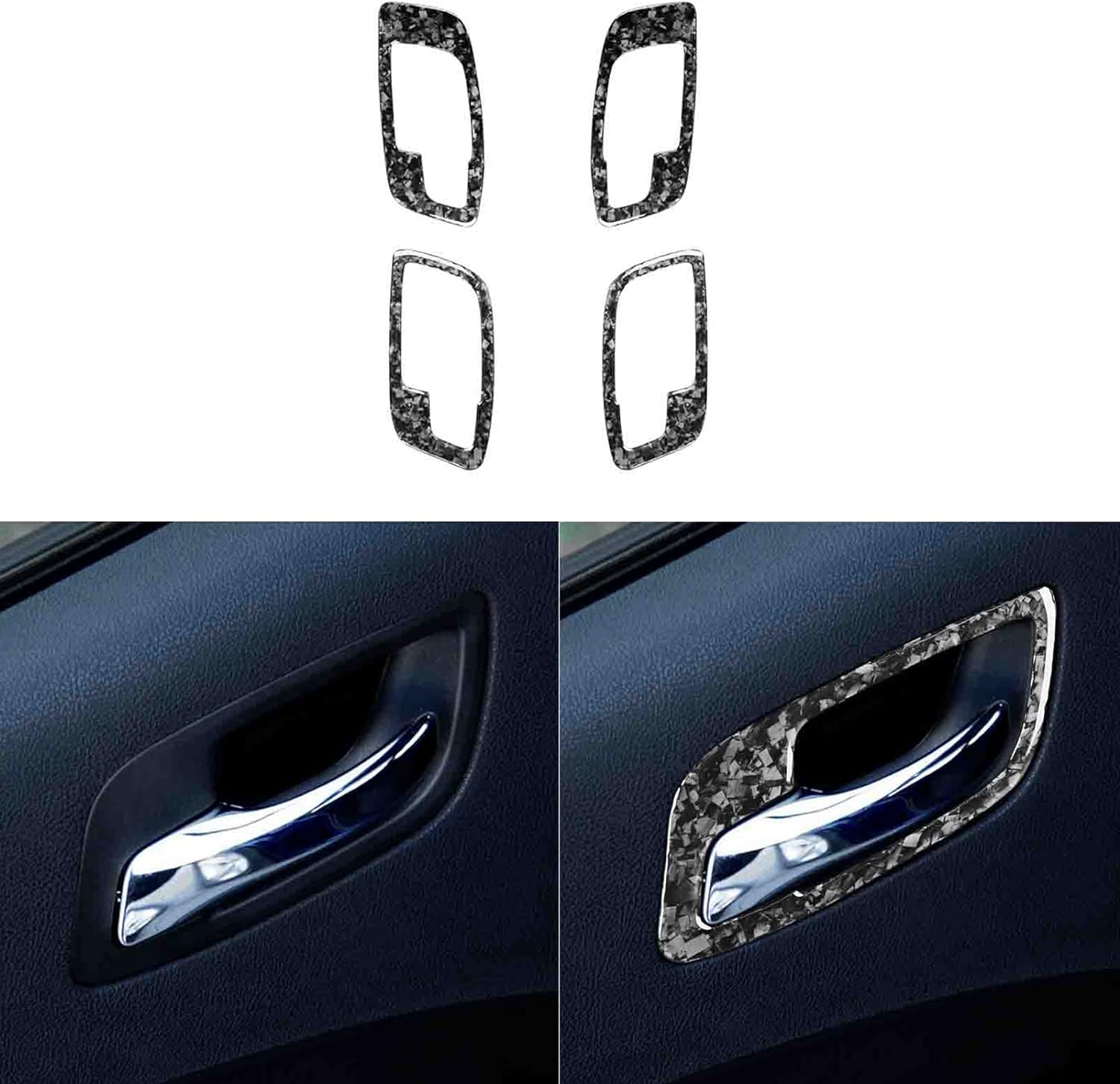 2011 – 24 Dodge Charger Forged Carbon Fiber Interior Door Handle Trim Covers