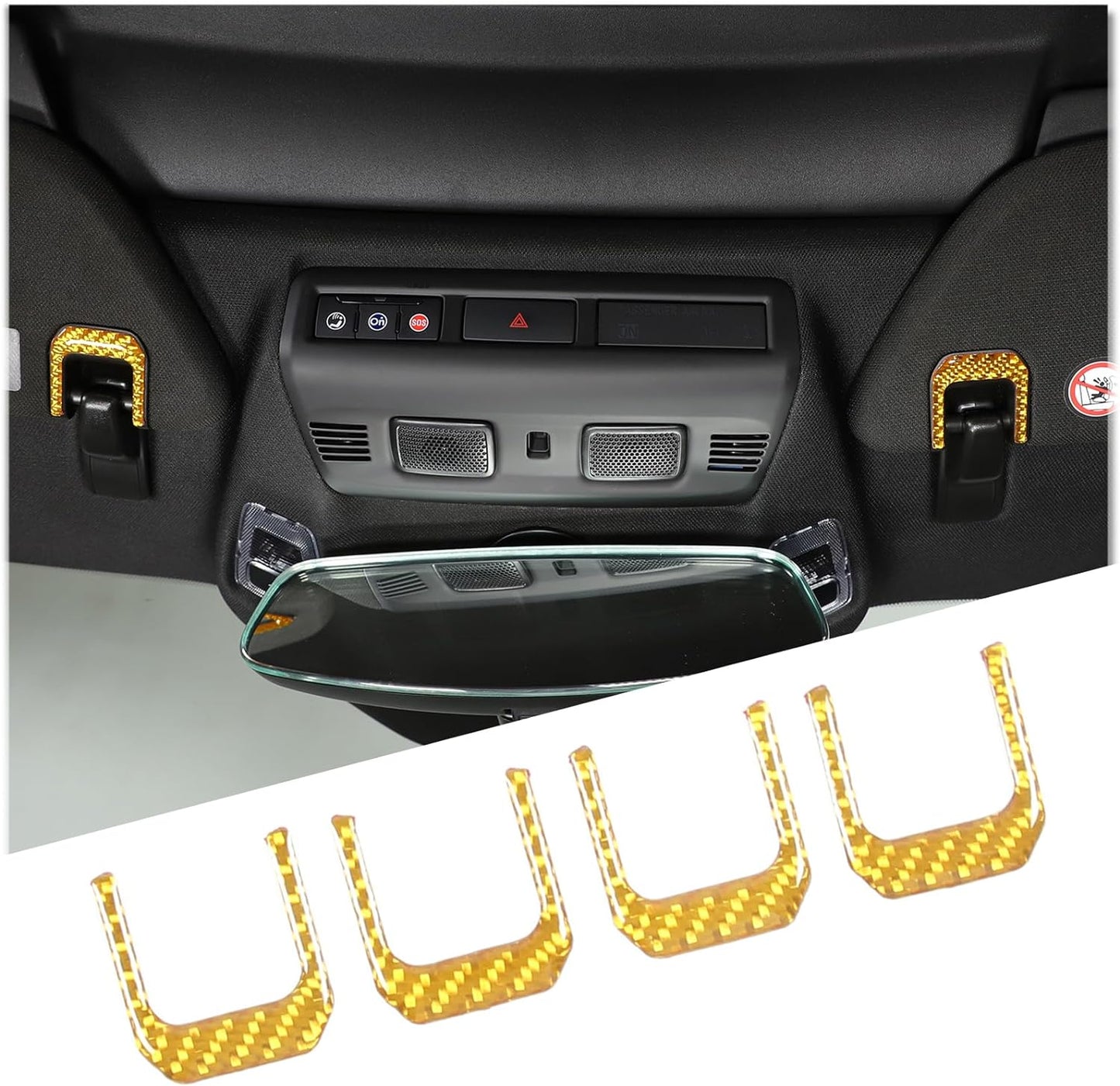 C8 Corvette Soft Carbon Fiber Sun Visor Clip Trim