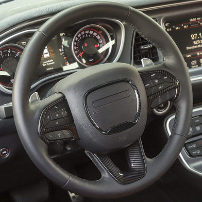 2015+ Dodge Challenger/Charger/Durango Hydro-Carbon Fiber Steering Wheel Trim Kit