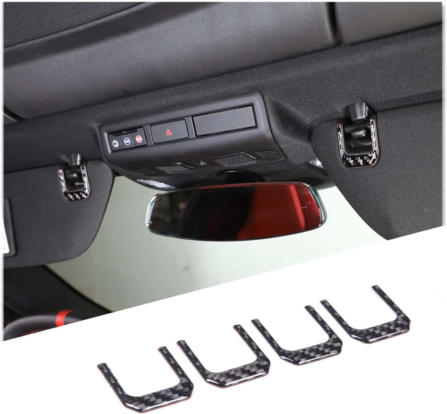 C8 Corvette Soft Carbon Fiber Sun Visor Clip Trim