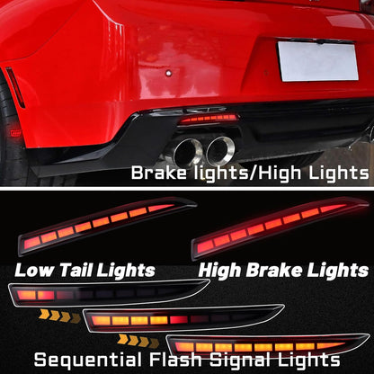 2016 - 24 Camaro Smoked LED Sequential Rear Bumper Reflectors
