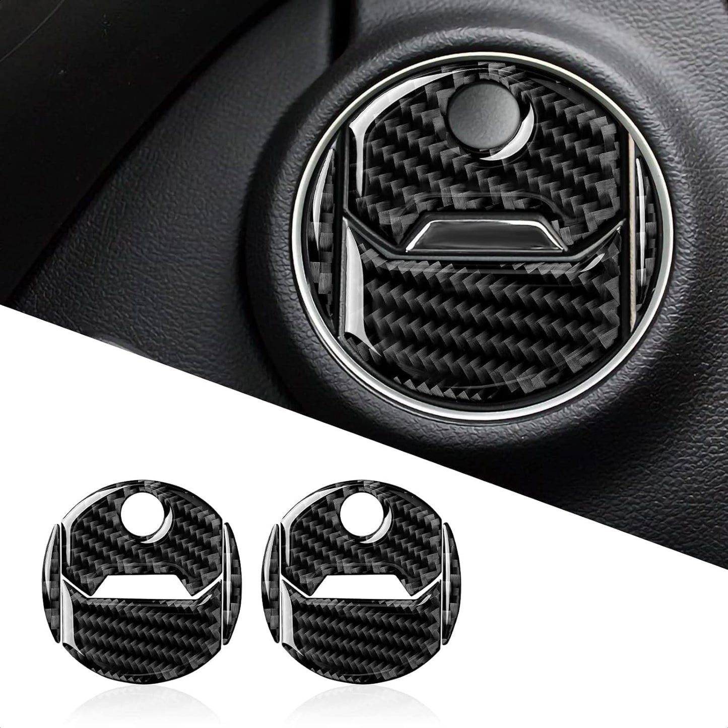 2010 - 15 Camaro Carbon Fiber Air Vent Cover Overlay Kit | Black / Red Carbon