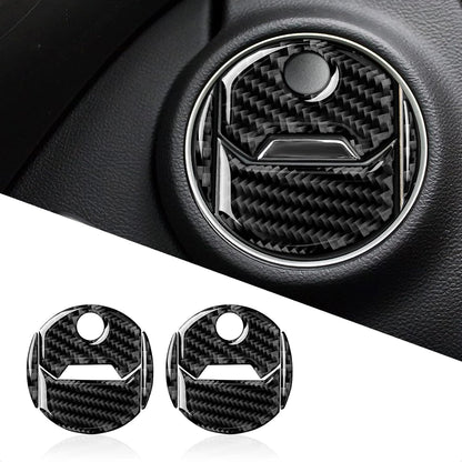 2010 - 15 Camaro Carbon Fiber Air Vent Cover Overlay Kit | Black / Red Carbon