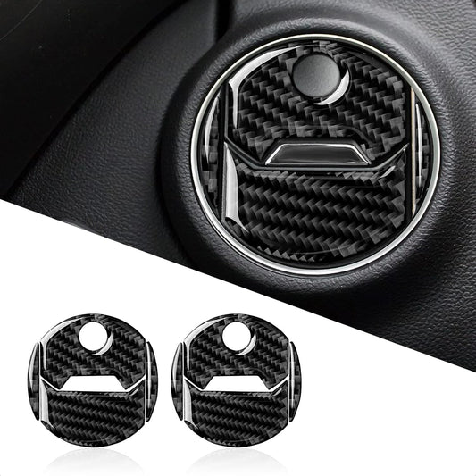 2010 - 15 Camaro Carbon Fiber Air Vent Cover Overlay Kit | Black / Red Carbon