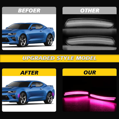 2016 - 24 Camaro Smoked Dual Pink LED Side Markers