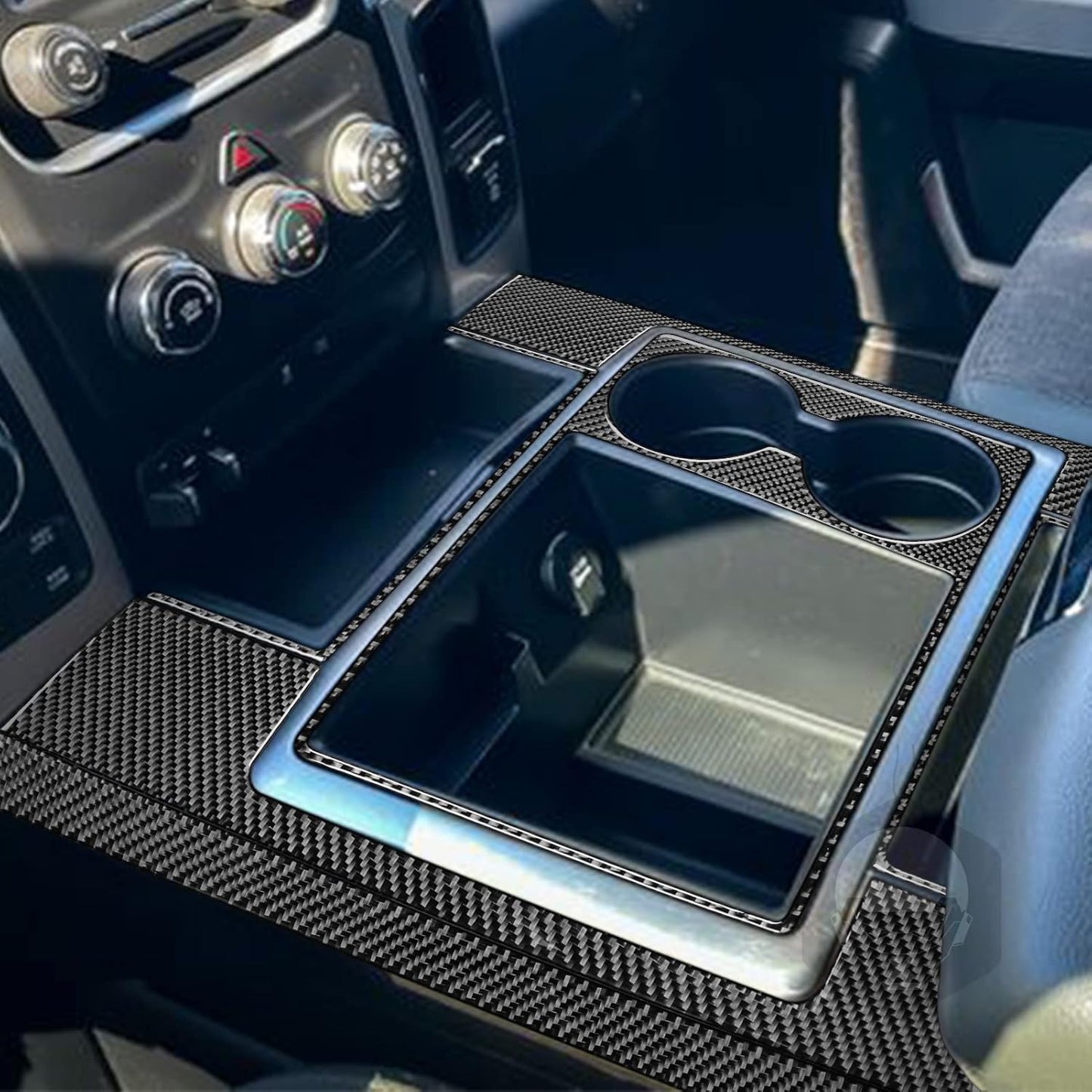 2016 - 18 Dodge Ram Carbon Fiber Center Console Overlay Kit | Next-Gen Carbon