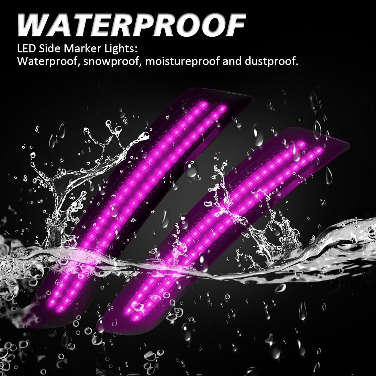 2016 - 24 Camaro Smoked Dual Pink LED Side Markers