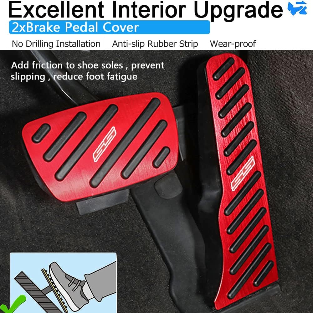 2016 - 24 Camaro Aluminum Gas and Brake Pedal Covers with SS Emblem | Next-Gen Speed
