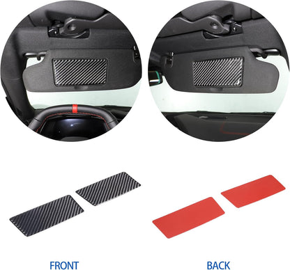 C8 Corvette Soft Carbon Fiber Sun Visor Warning Label Covers | Black, Red, Blue, Yellow Carbon Fiber