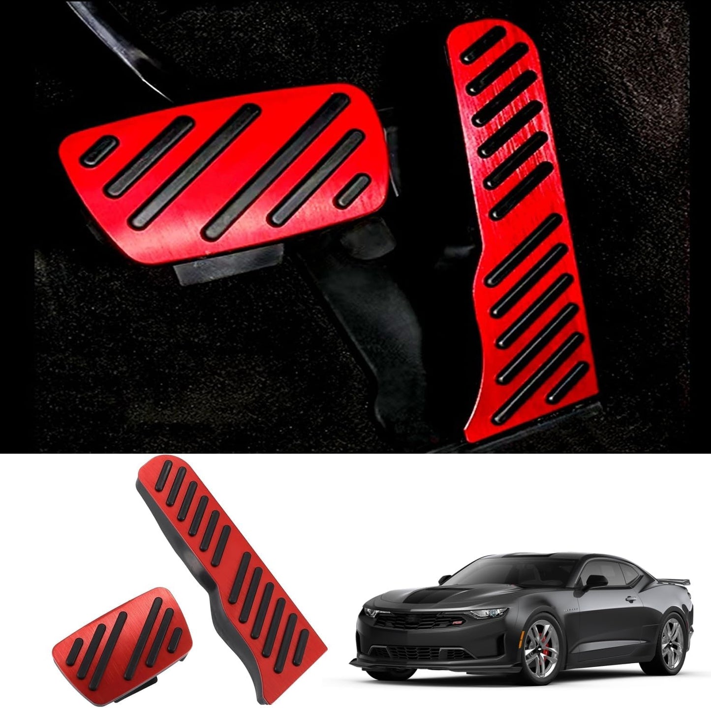 2016 - 24 Camaro Aluminum Gas and Brake Pedal Covers | Next-Gen Speed