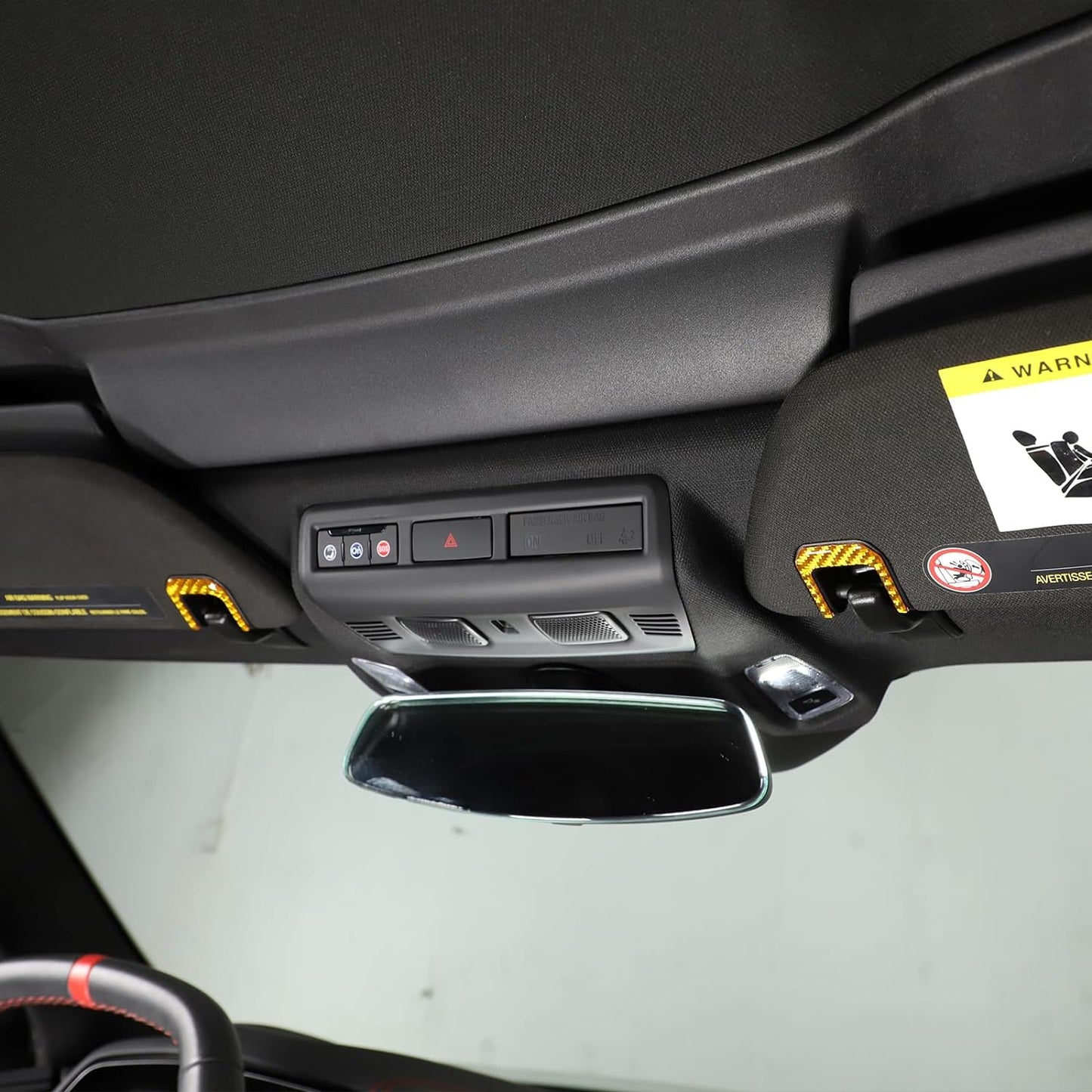 C8 Corvette Soft Carbon Fiber Sun Visor Clip Trim
