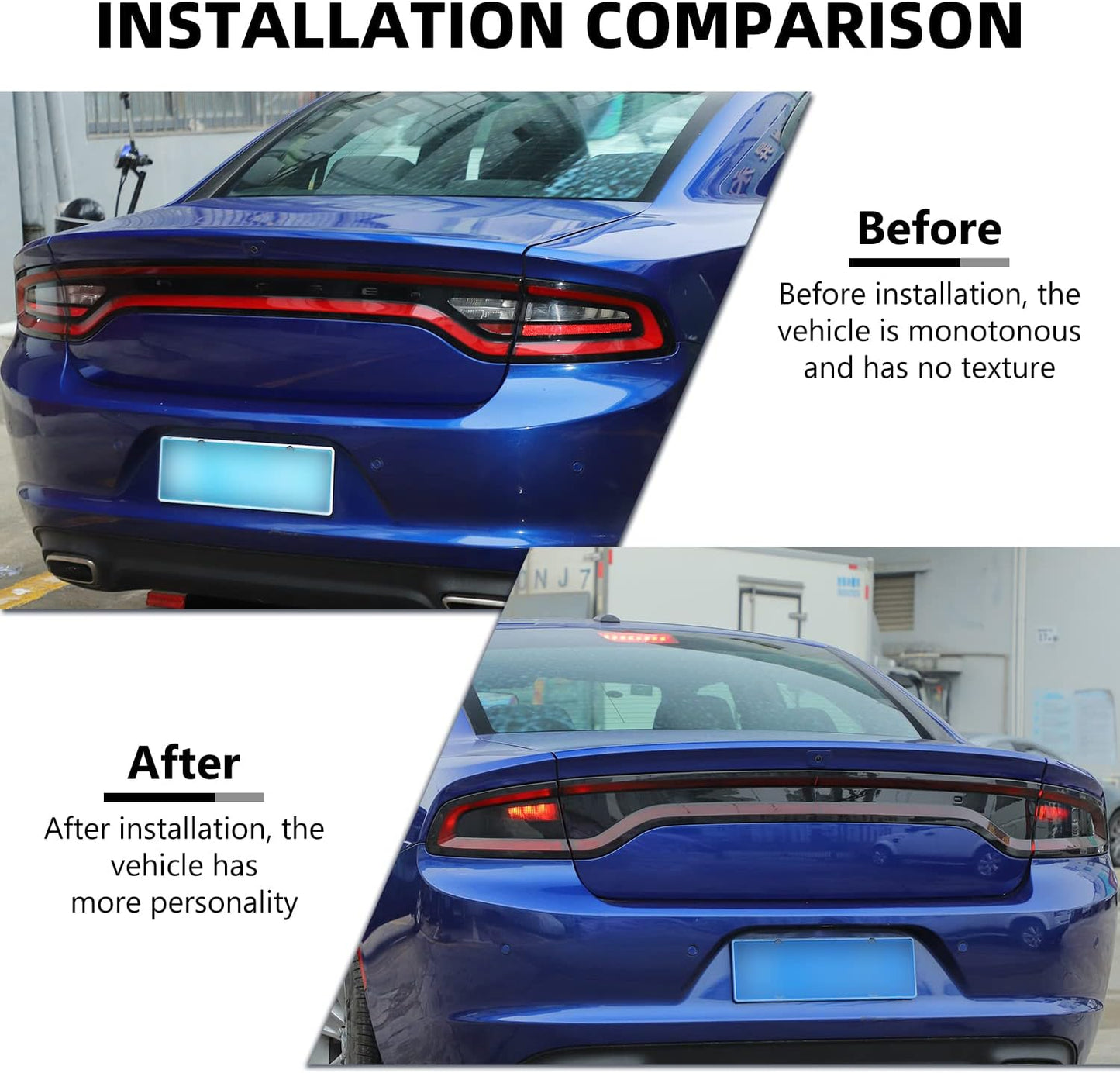 2015-24 Dodge Charger Smoked Tail Light Full Covers