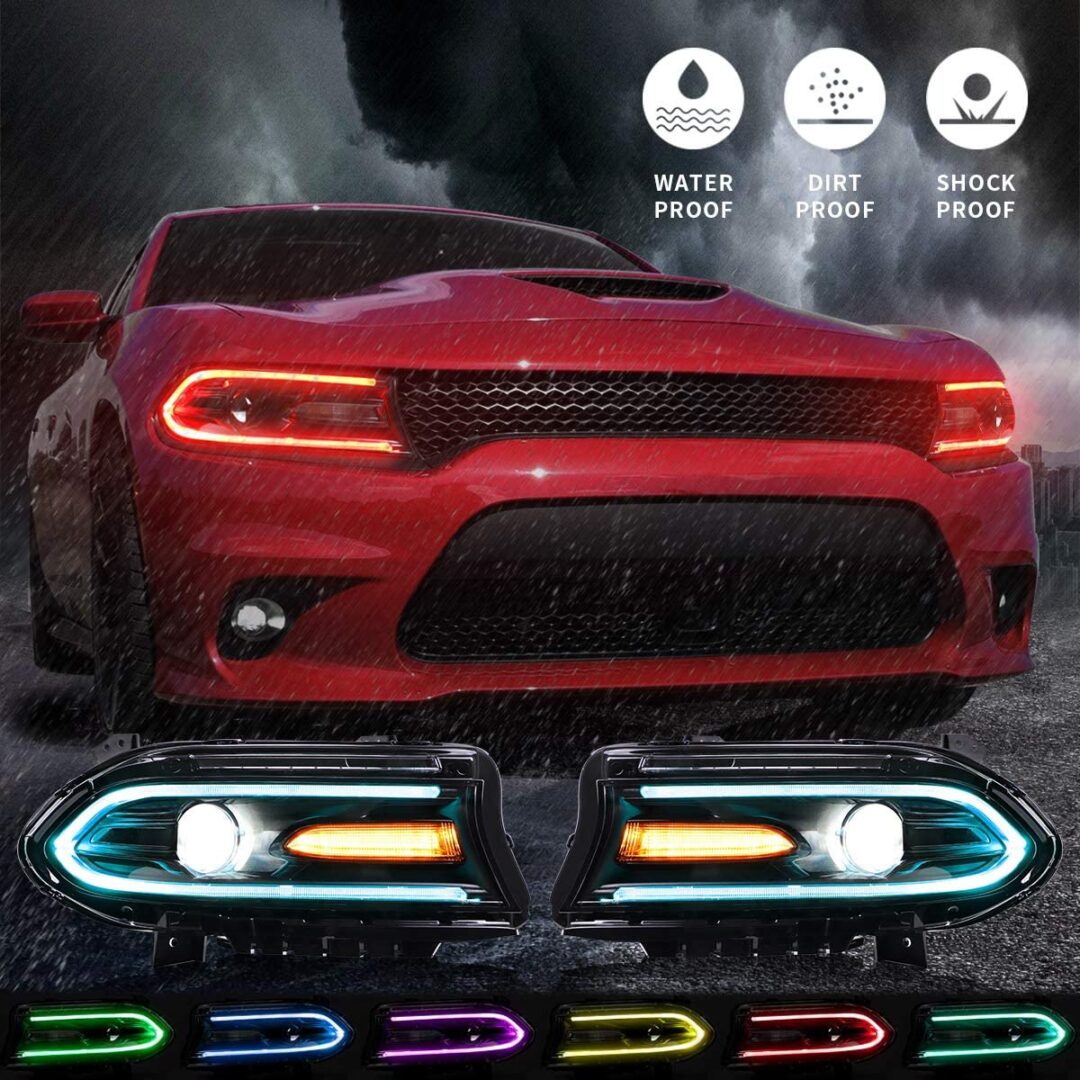 2015 - 24 Prebuilt RGB LED Projector Headlights (Color Changing/Bluetooth) | SRT/RT/GT/SXT)