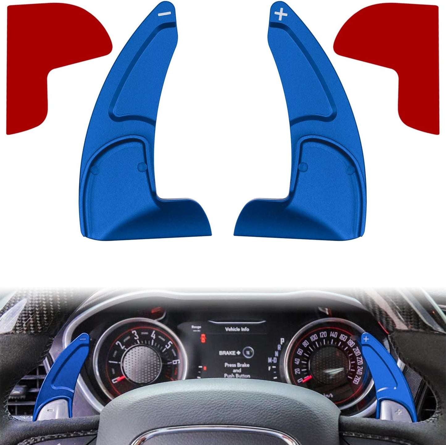 Paddle Shifter Extensions (Red/Blue)  | 2015 - 2024 Dodge Charger
