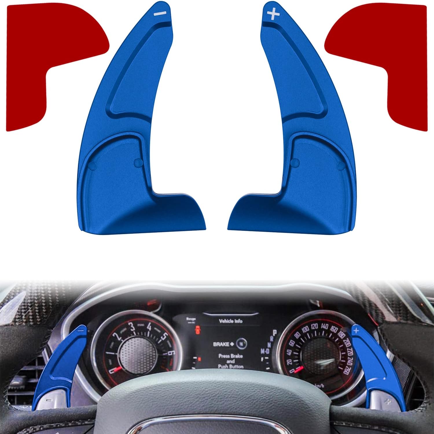 Paddle Shifter Extensions (Red/Blue)  | 2015 - 2024 Dodge Charger