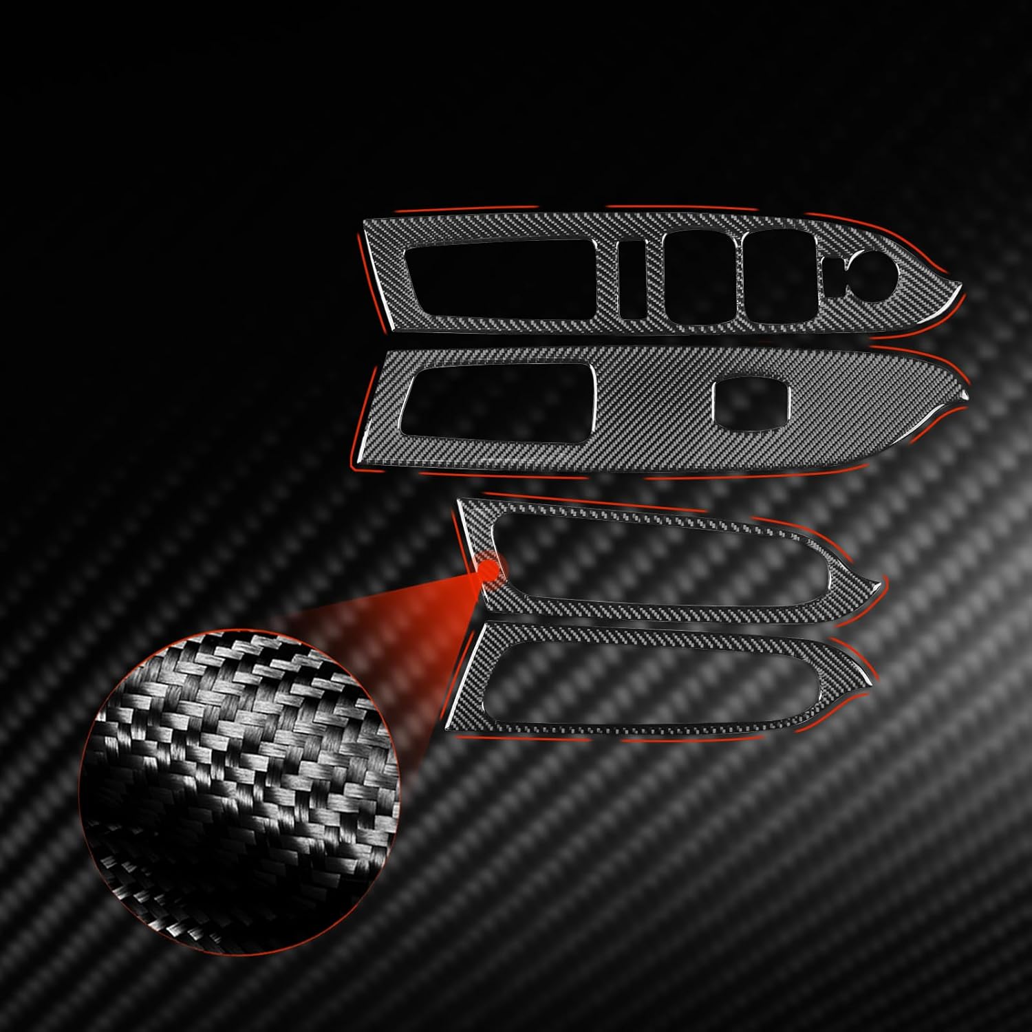 2015 - 20 GMC Canyon / Chevy Colorado Carbon Fiber Window Switch Panel Overlays | Next-Gen Carbon