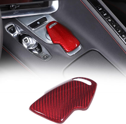 C8 Corvette Carbon Fiber Mode Selector Cover (With/Without Logo) | Black / Red / Blue Carbon