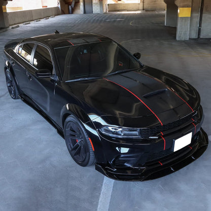 2020 - 23 Charger Widebody Gloss Black Front Bumper Lip 4PC