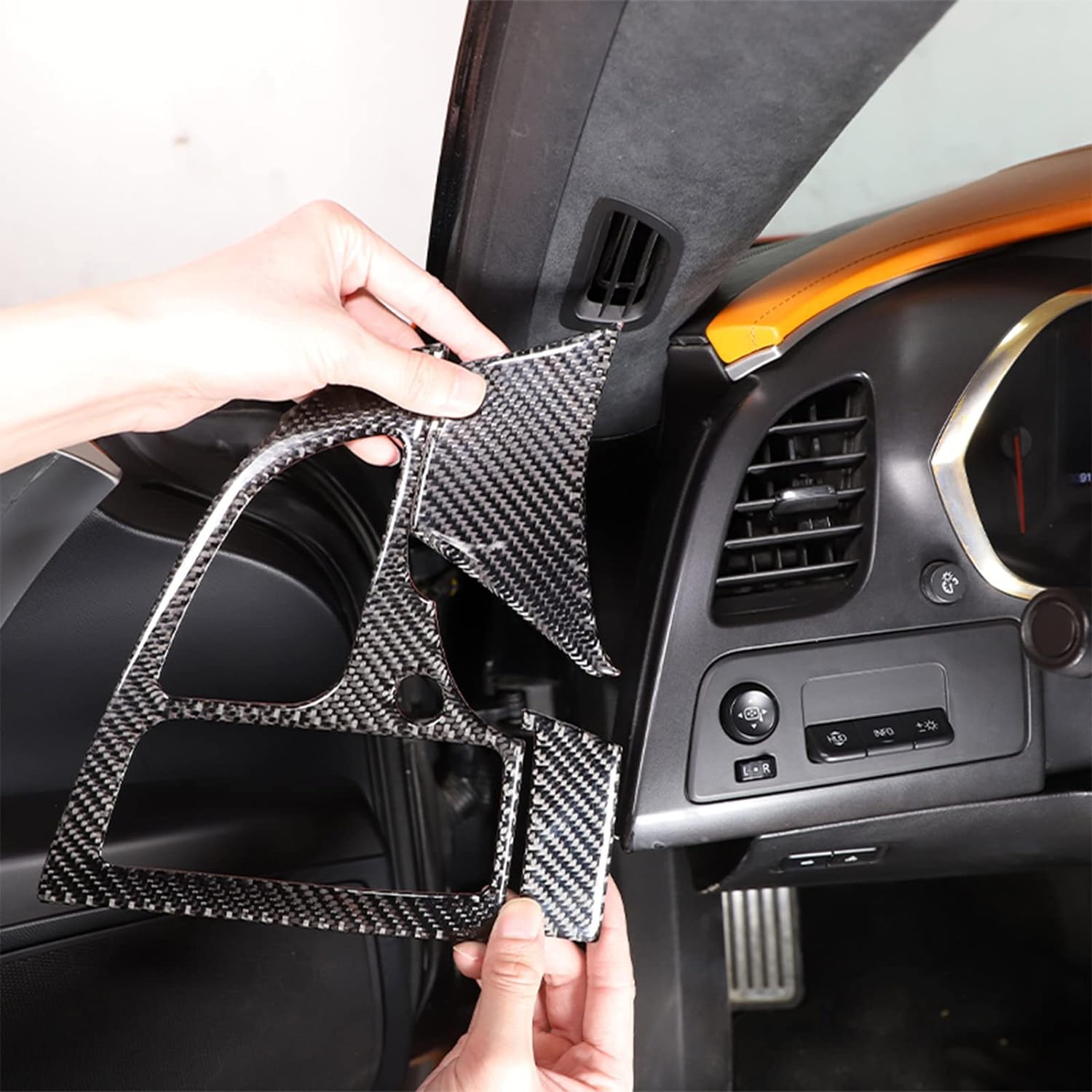 2014 - 19 C7 Corvette Real Carbon Fiber LH Dashboard Panel Overlay Cover | Next-Gen Carbon