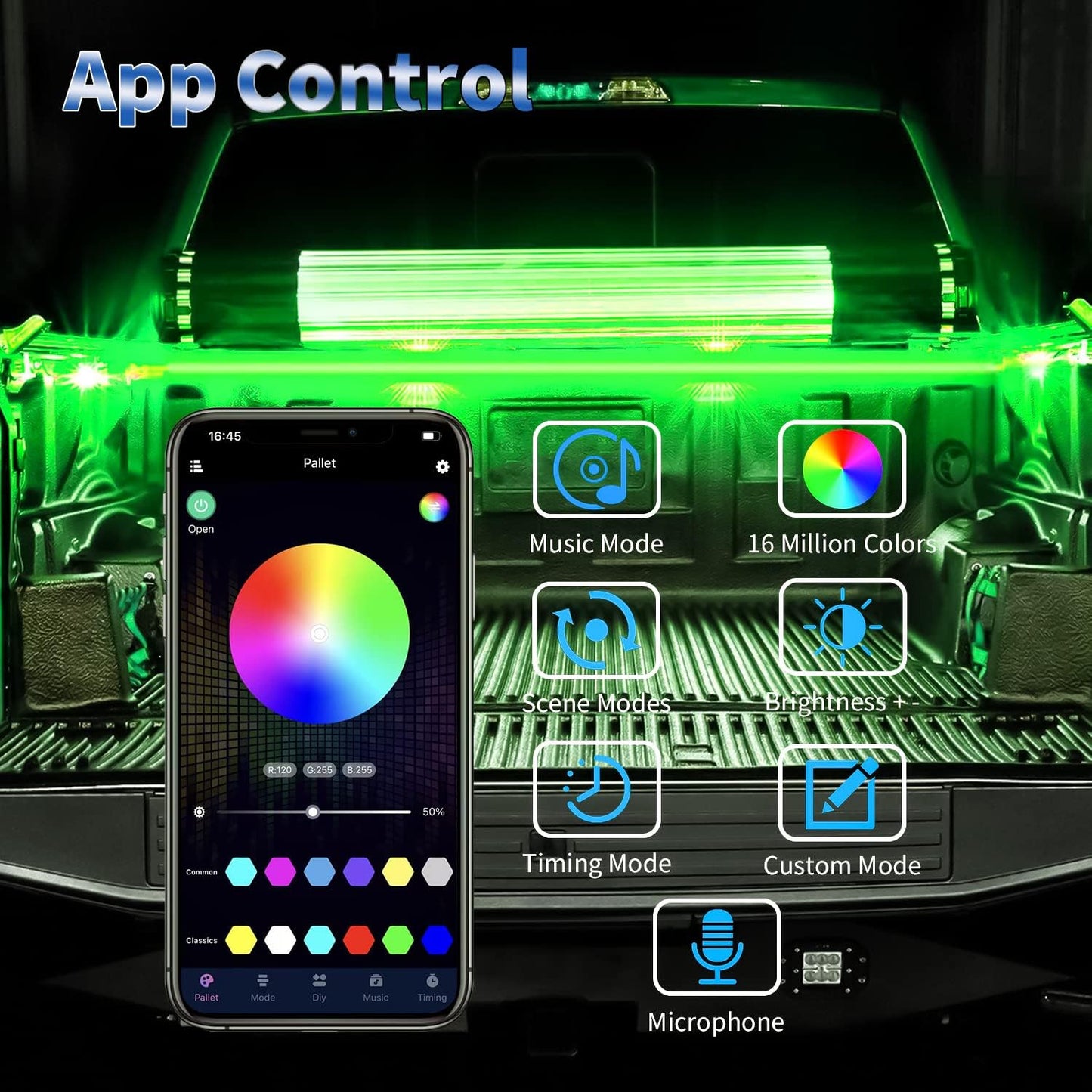 Multicolor Flow Series LED Ambient Truck Bed Lighting Kit