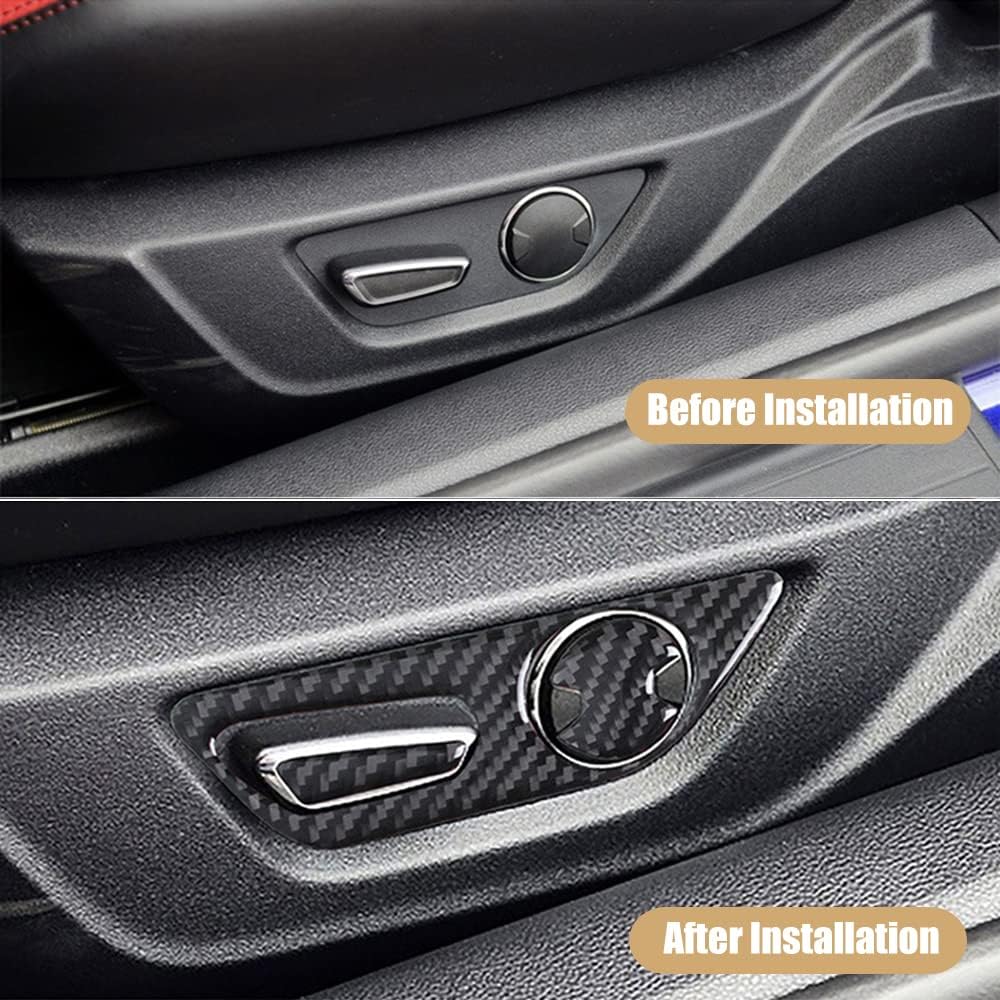 2015-24 Mustang Real Carbon Fiber Seat Adjustment Button Panel Console Cover