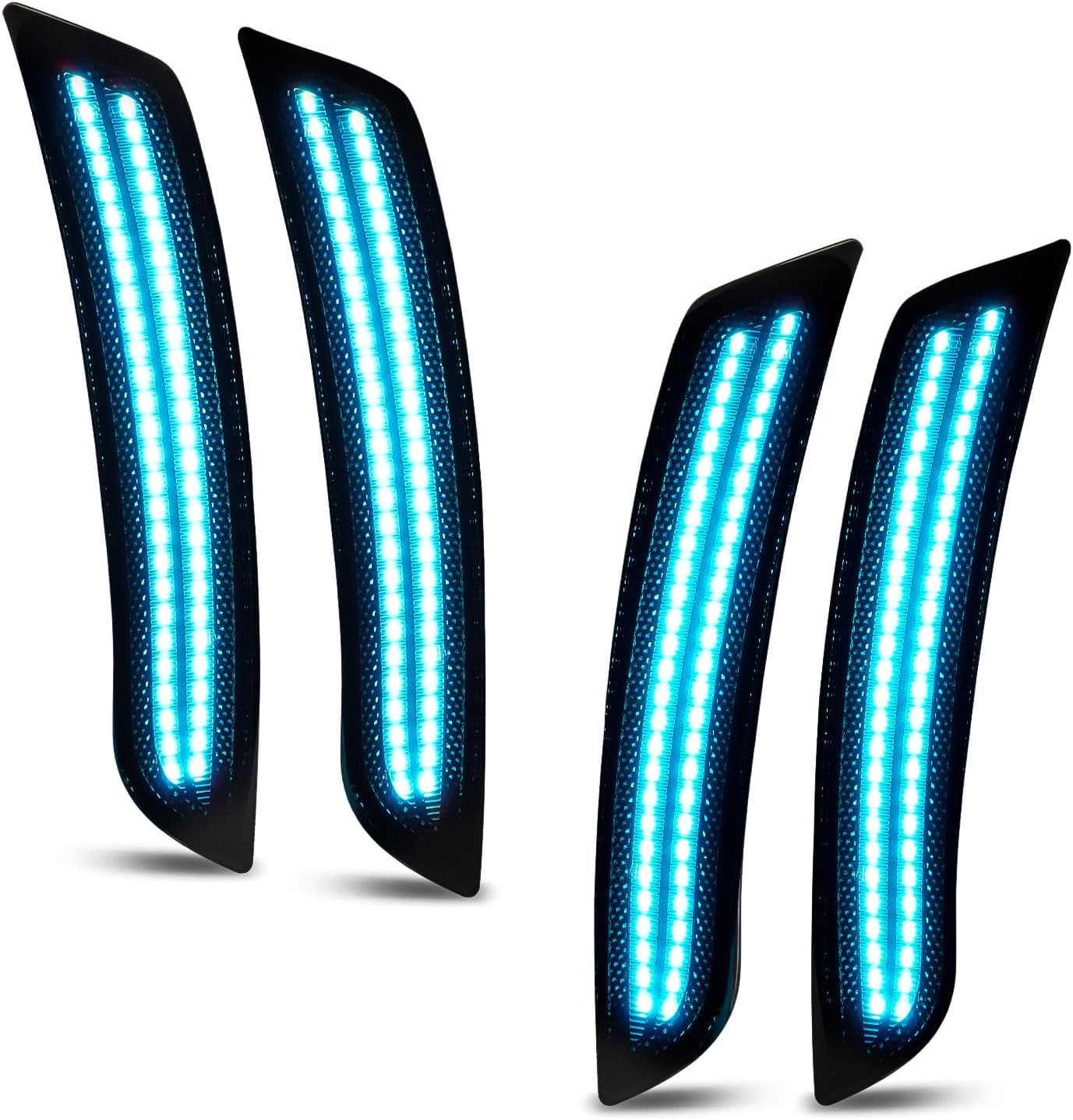 2016 - 24 Camaro Smoked Dual Ice Blue LED Side Markers