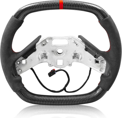 C8 Corvette Carbon Fiber Heated Alcantara Suede Steering Wheel (Bare)