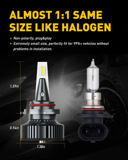 AUXITO 9005 LED 16,000LM 6500K White Car Headlight Bulbs