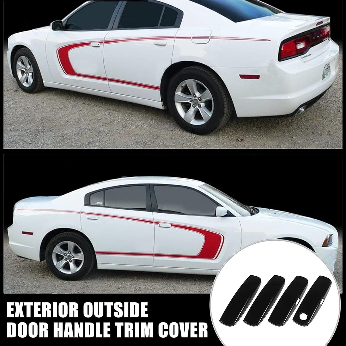 2015 - 24 Dodge Charger Gloss Black Exterior Door Handle Covers