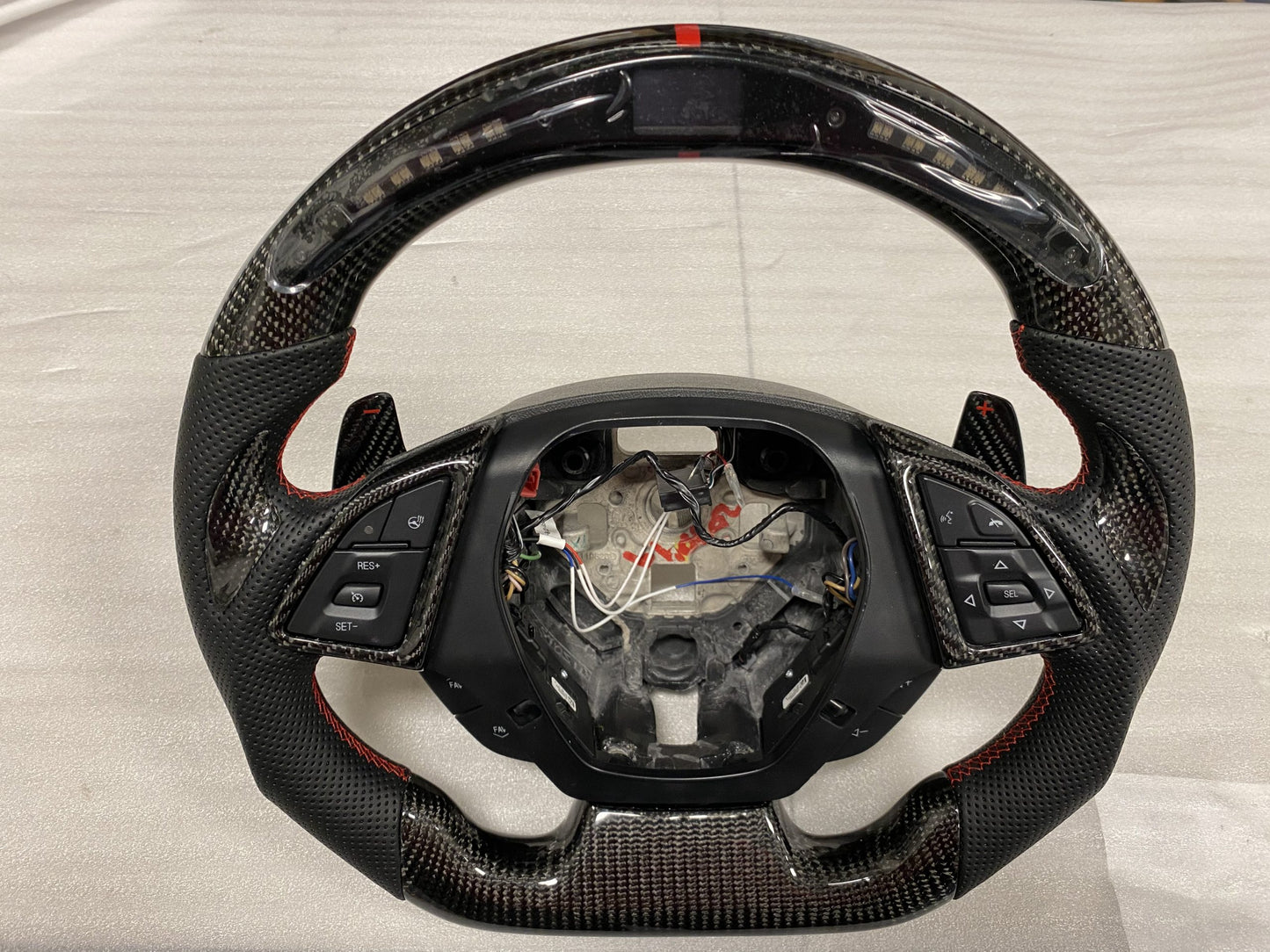 2016 - 24 Camaro LED Carbon Fiber Steering Wheel (Complete/Heated) | Next-Gen Carbon