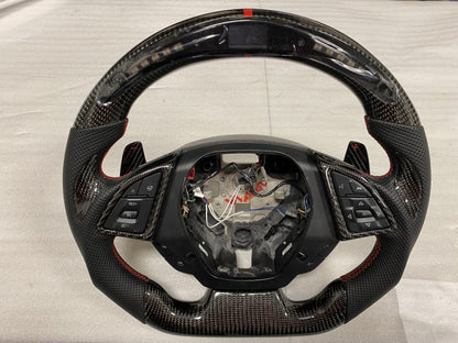2016 - 24 Camaro LED Carbon Fiber Steering Wheel (Complete/Heated) | Next-Gen Carbon