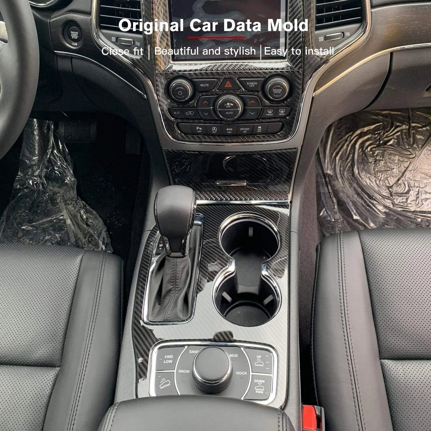 2017 - 21 Grand Cherokee Trackhawk Carbon Fiber Center Console Trim Kit