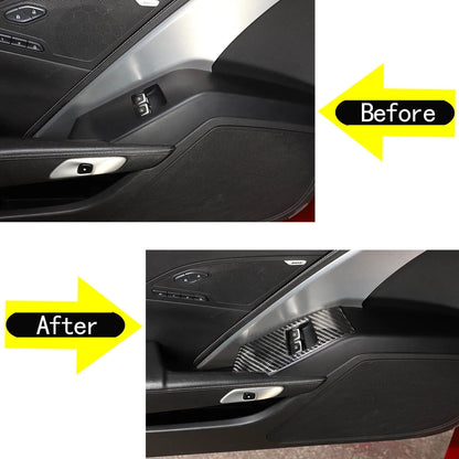 2014 - 19 C7 Corvette Carbon Fiber Window Switch Trim Covers | Next-Gen Carbon