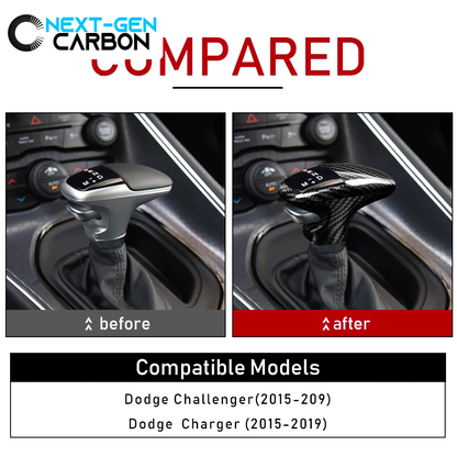 2015 - 24 Charger/Challenger/Durango Carbon Fiber Shifter Knob Handle Cover